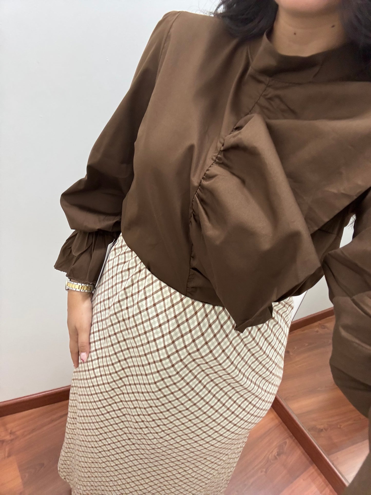 Blusa volante chocolate