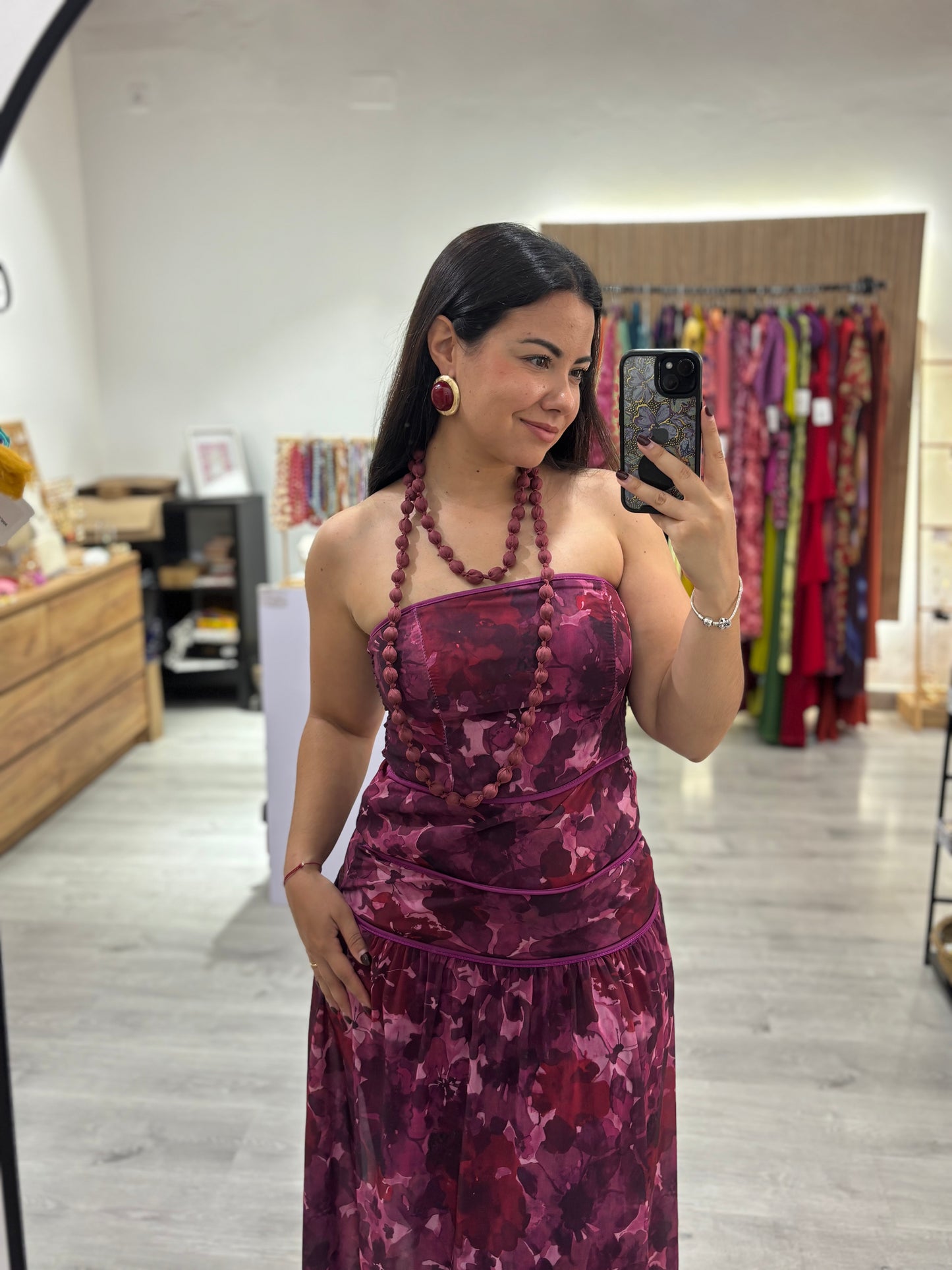 Vestido flor largo