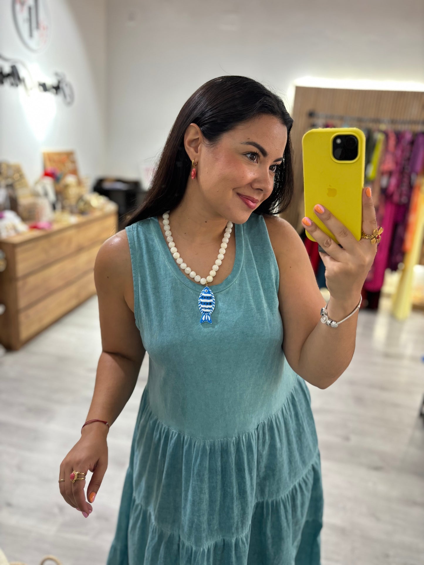 Vestido volantes azul