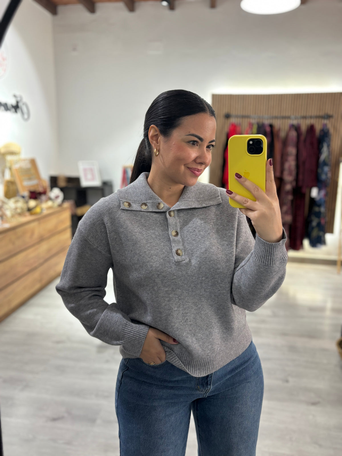 Polera punto botones