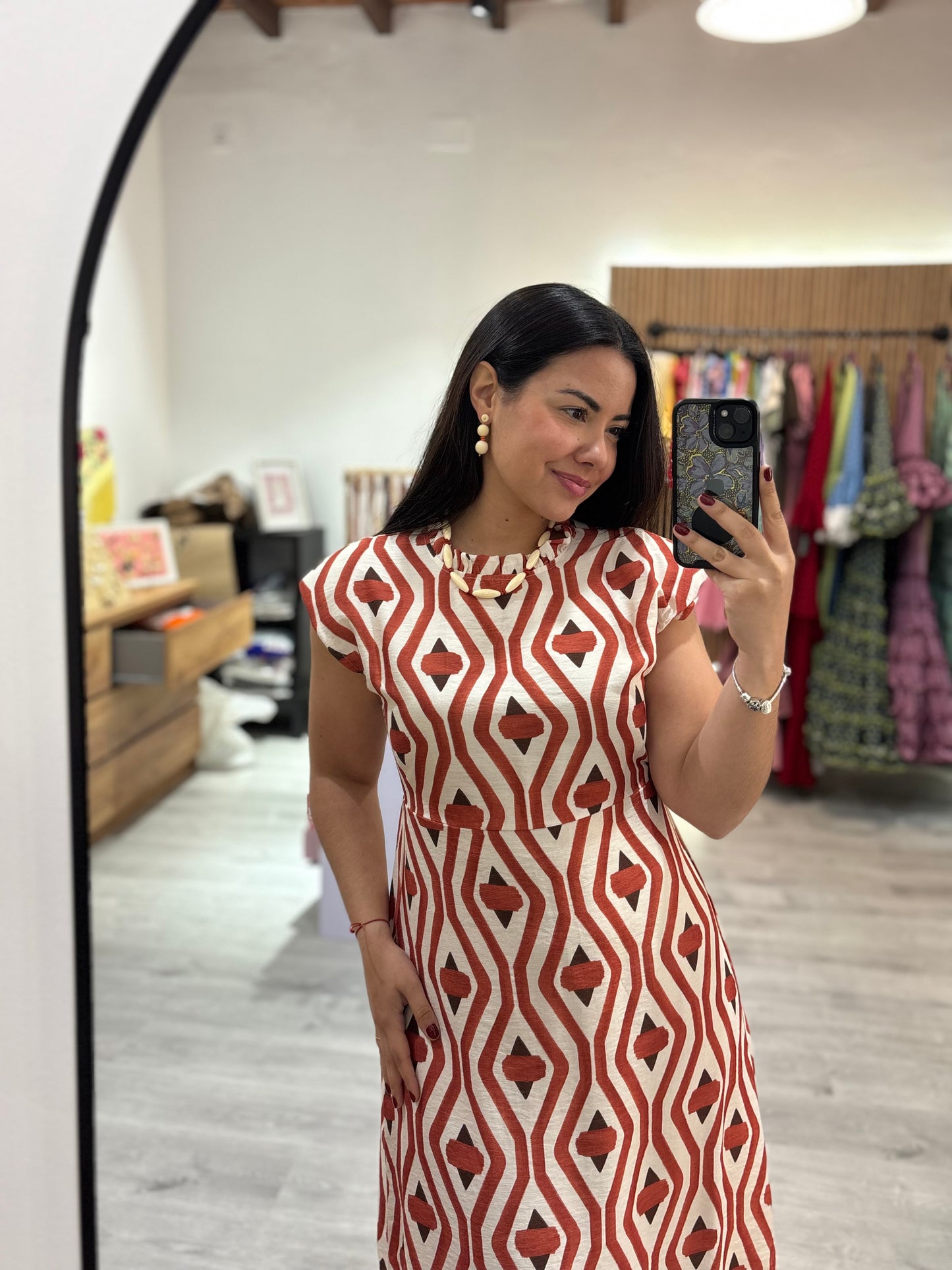 Vestido estampado naranja