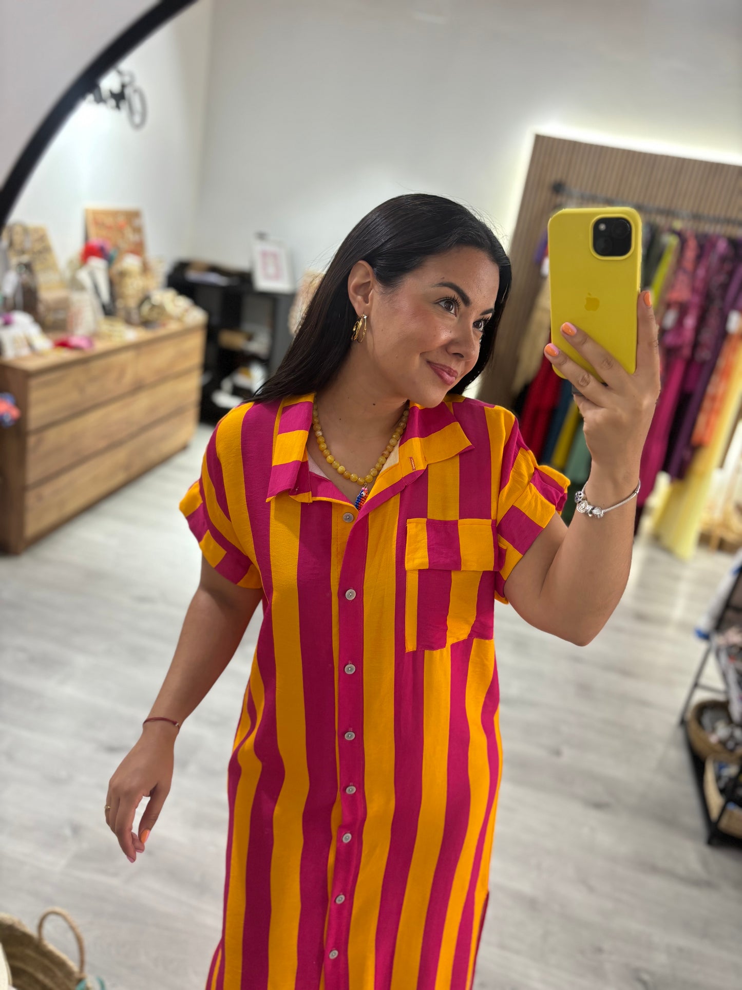 Vestido mandarían rayas