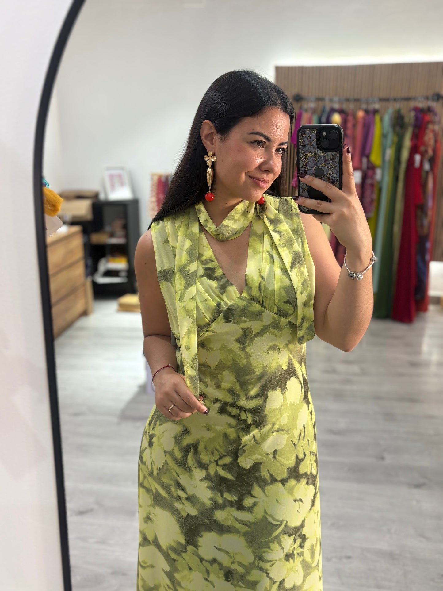 Vestido flor sisa verde