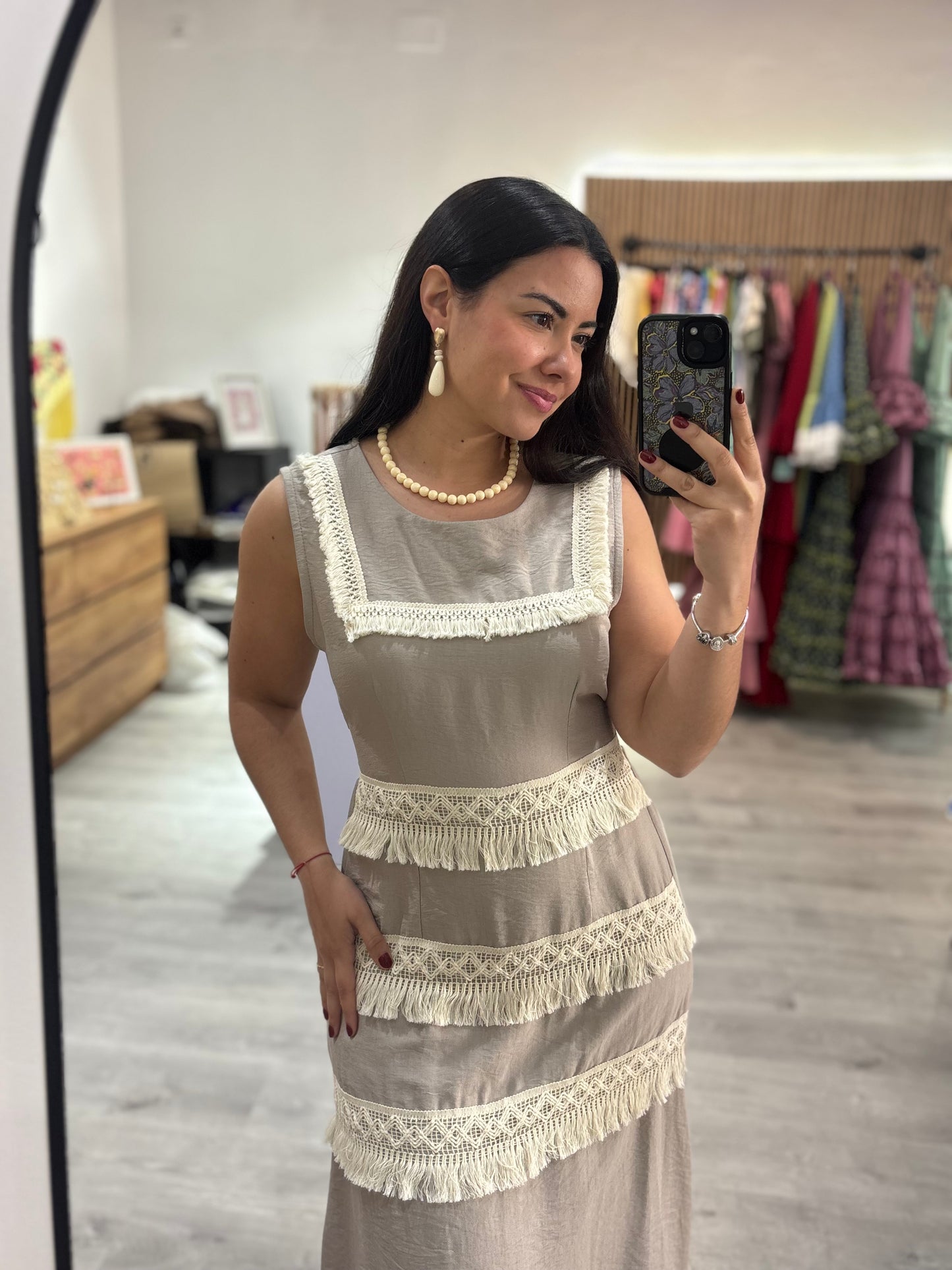 Vestido detalle topo