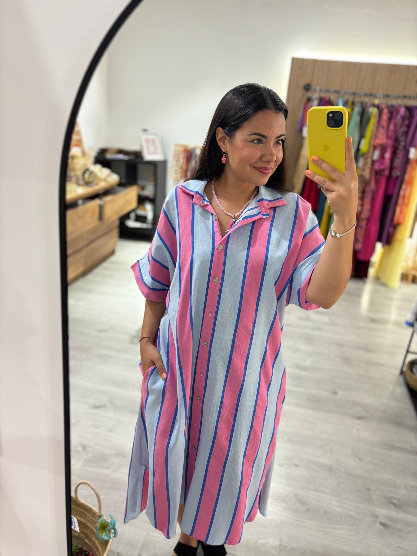 Vestido camisero rayas