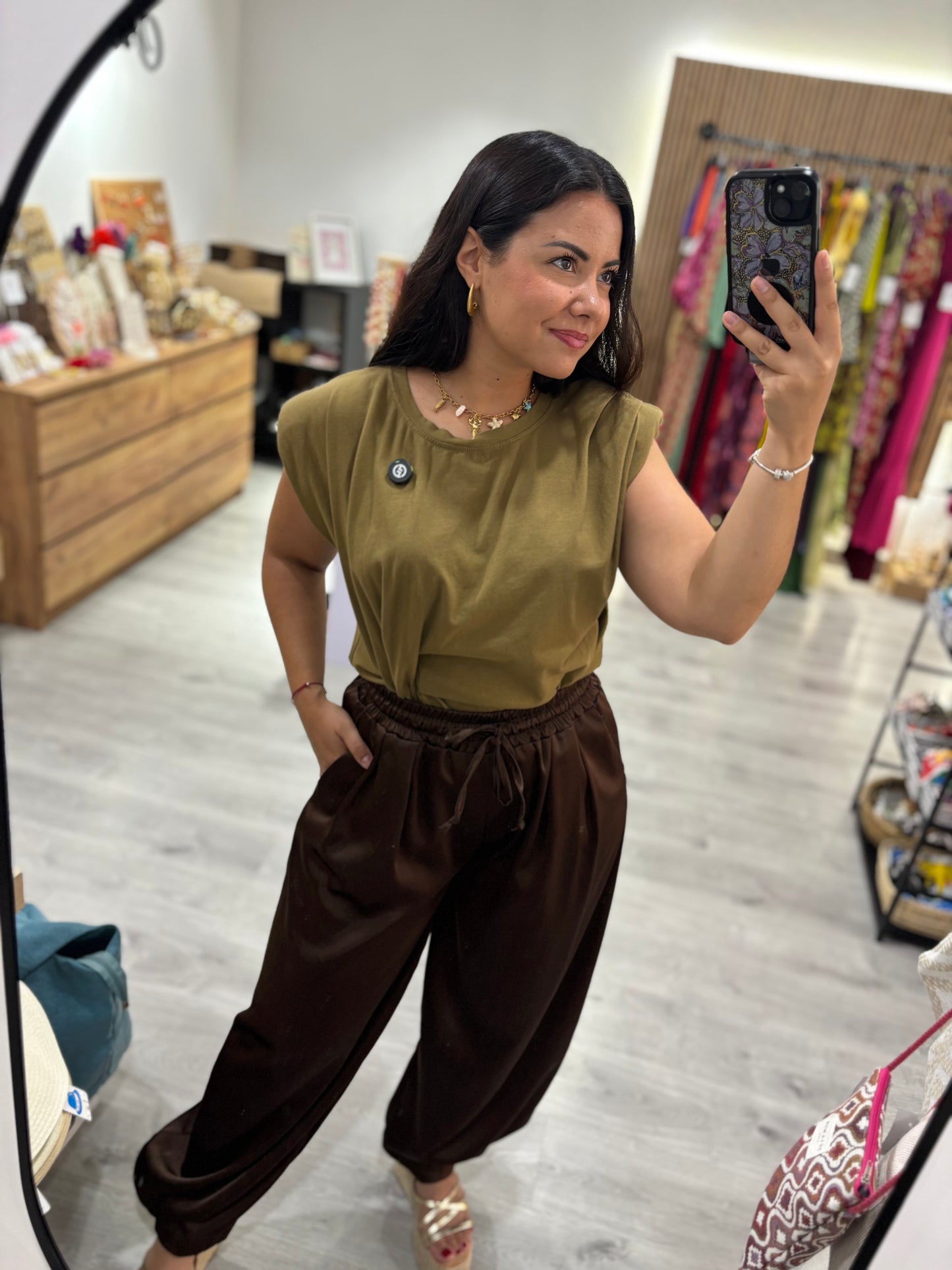 Pantalon saten bombacho