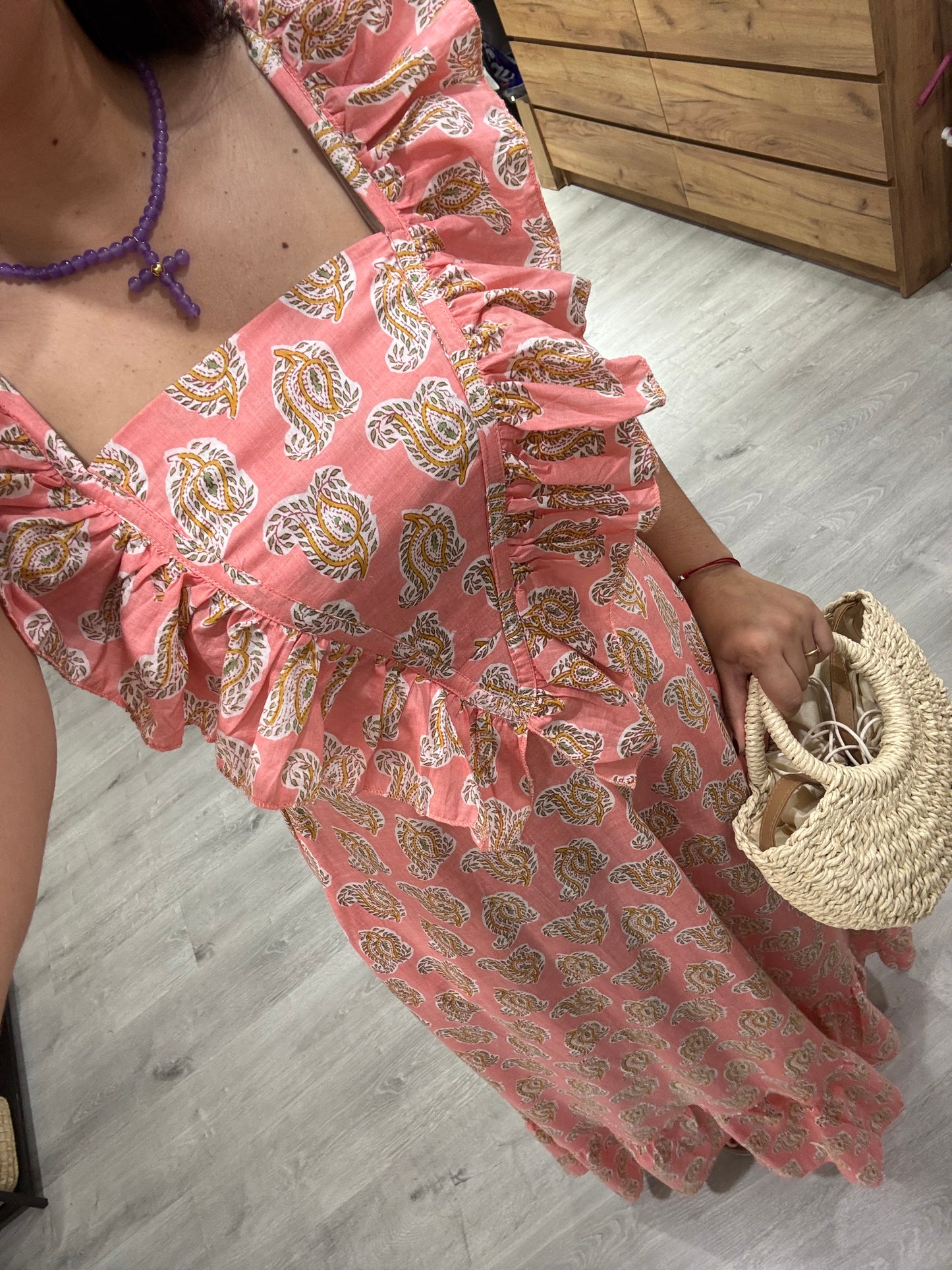 Vestido estampado coral
