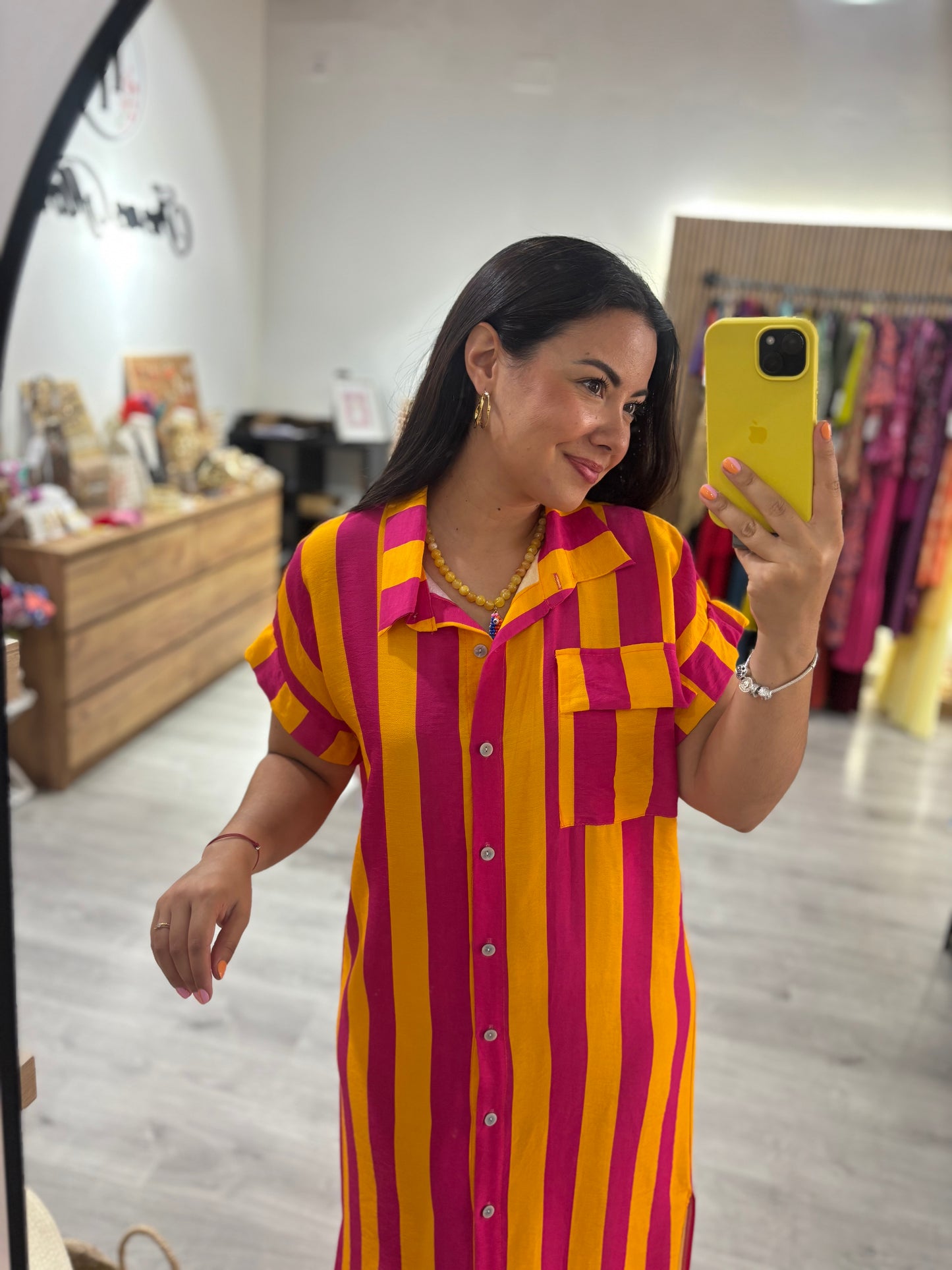 Vestido mandarían rayas