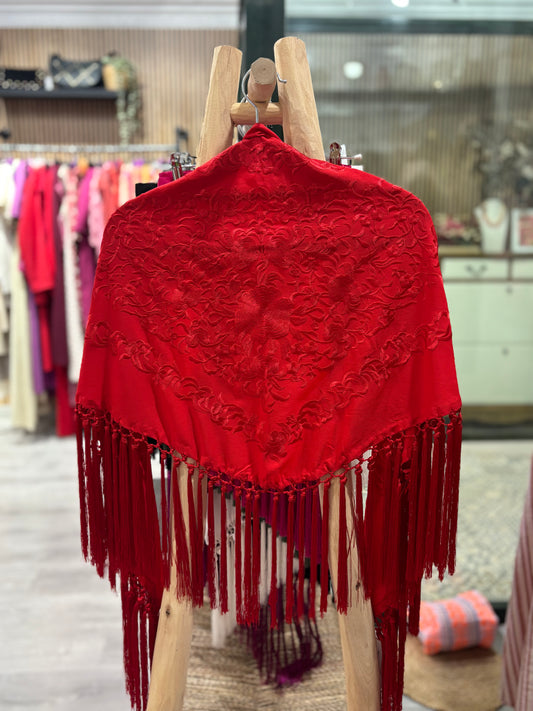 Mantoncillo monocolor rojo