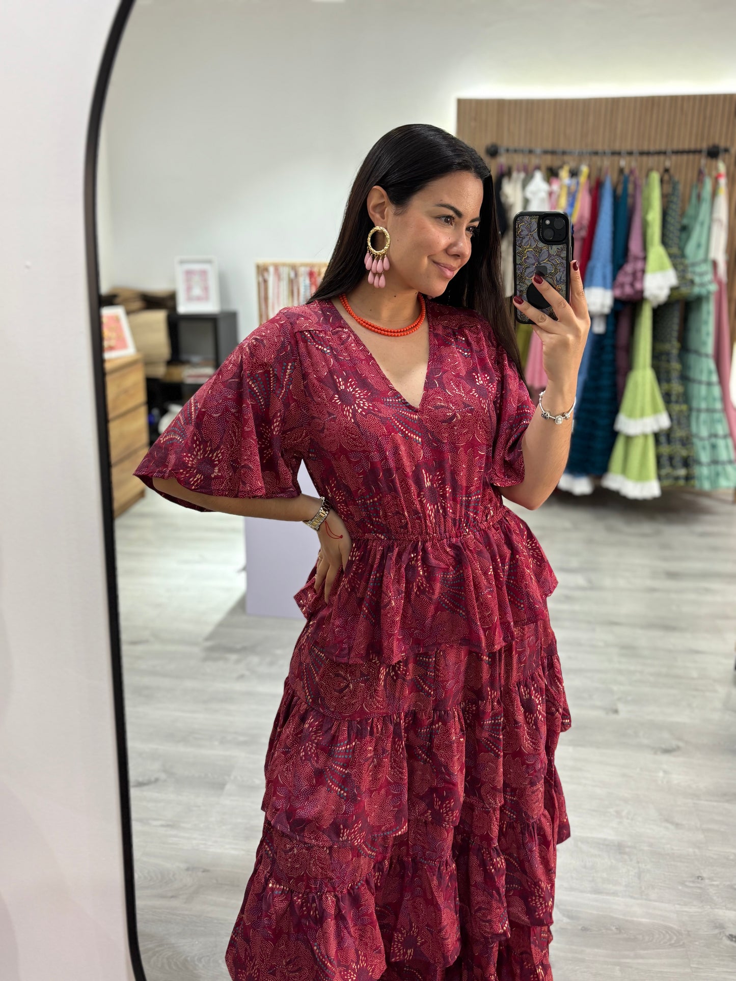 Vestido volantes rosa