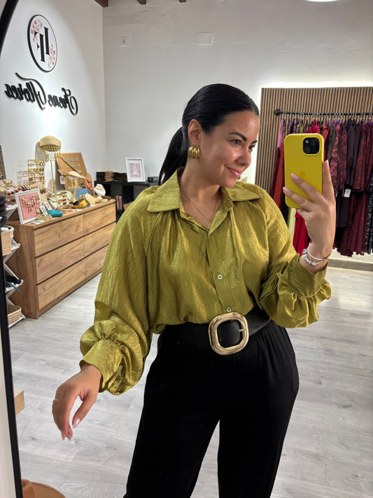 Camisa pistacho abotonada