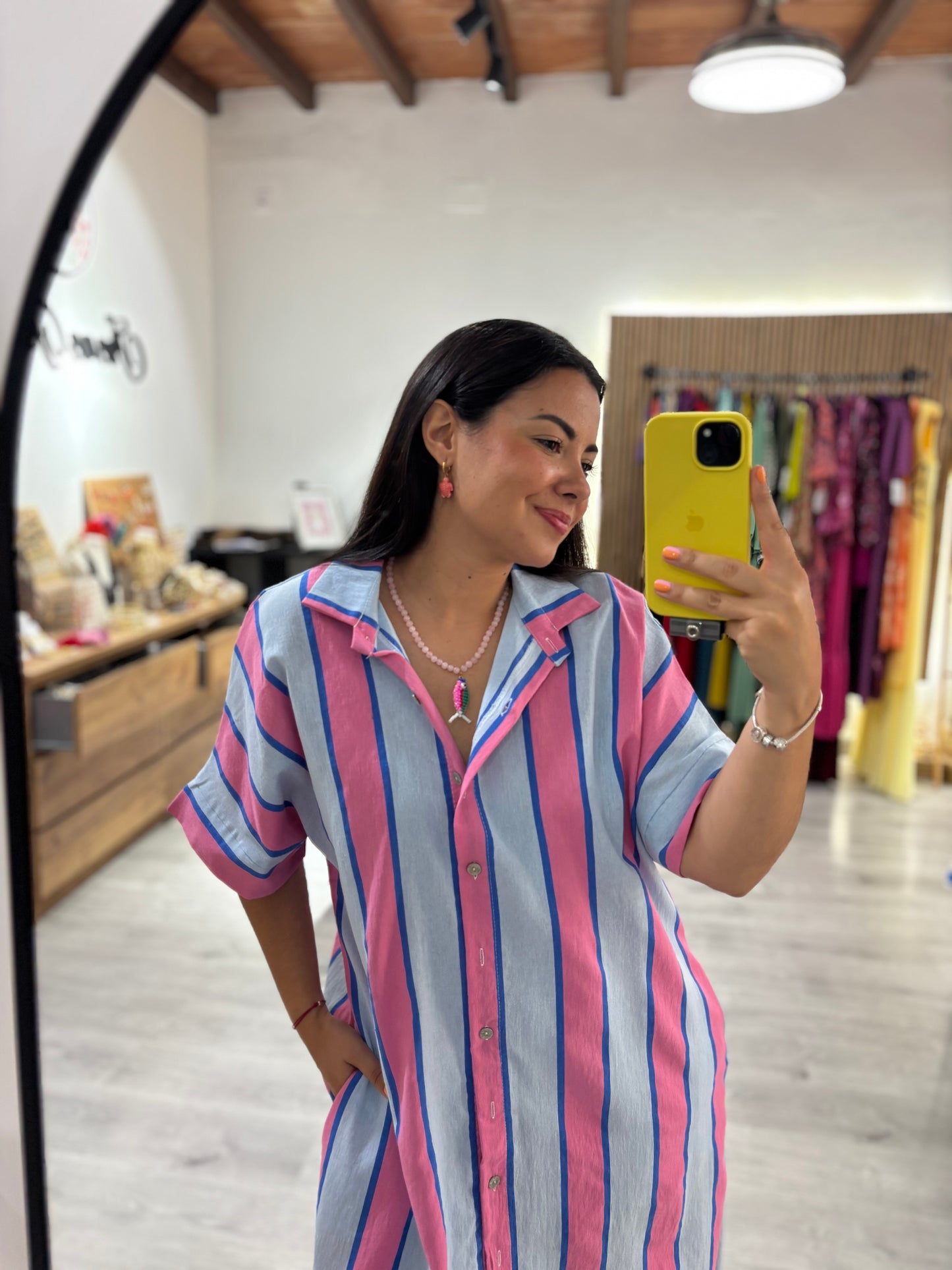 Vestido camisero rayas