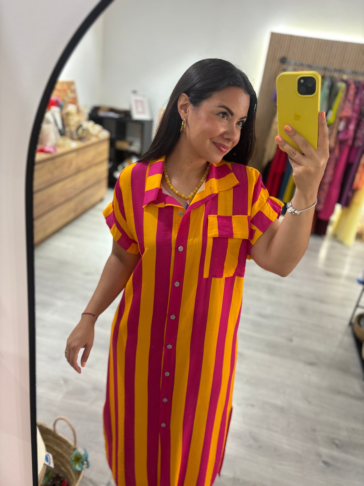 Vestido mandarían rayas