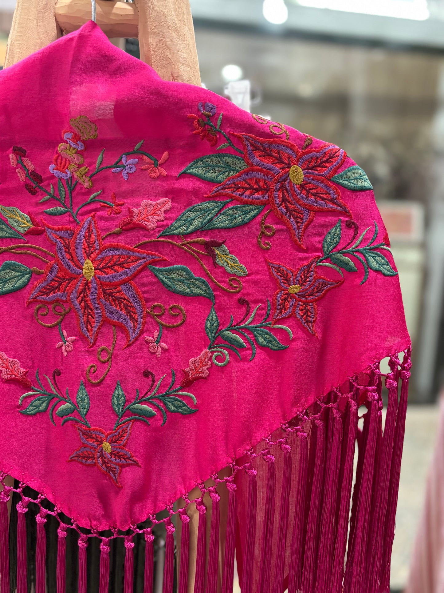 Mantoncillo Flor niña fucsia