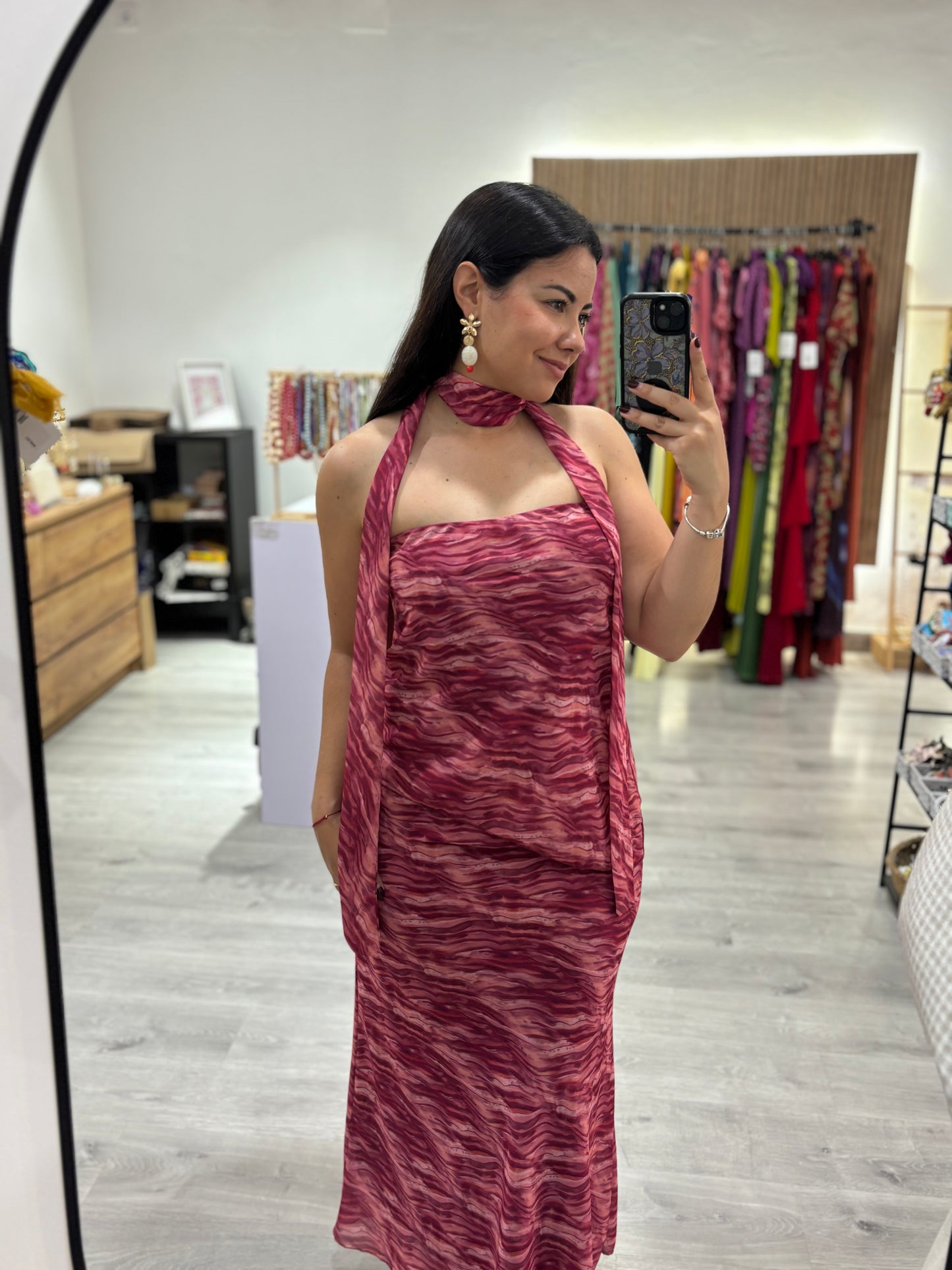 Vestido volante rosa
