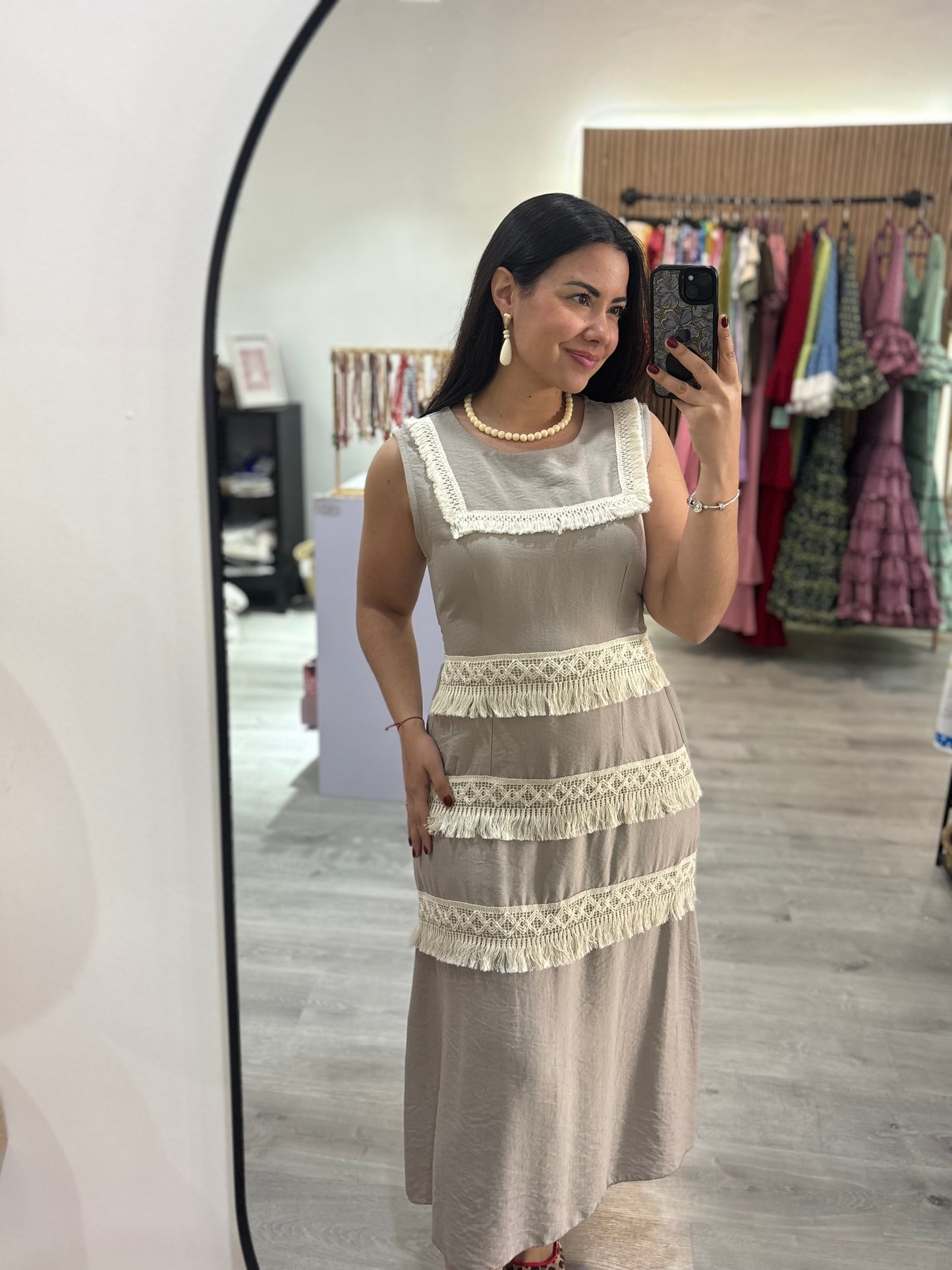 Vestido detalle topo