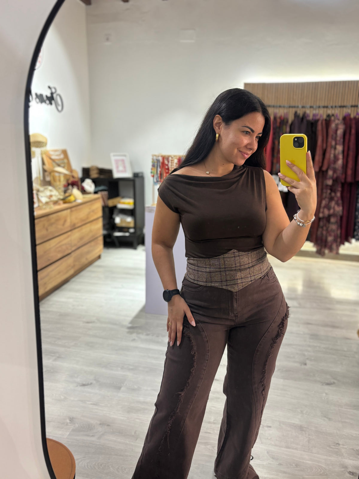 Jeans color fleco