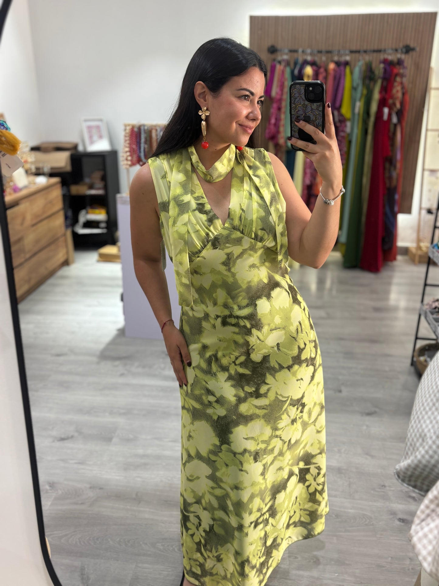 Vestido flor sisa verde
