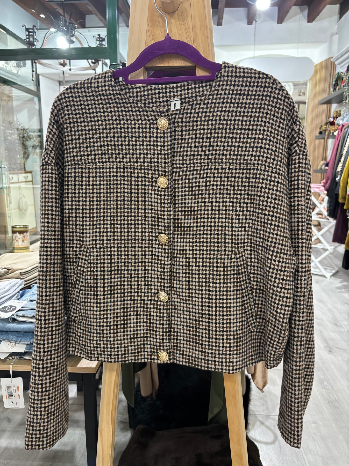 Cazadora cuadros botones