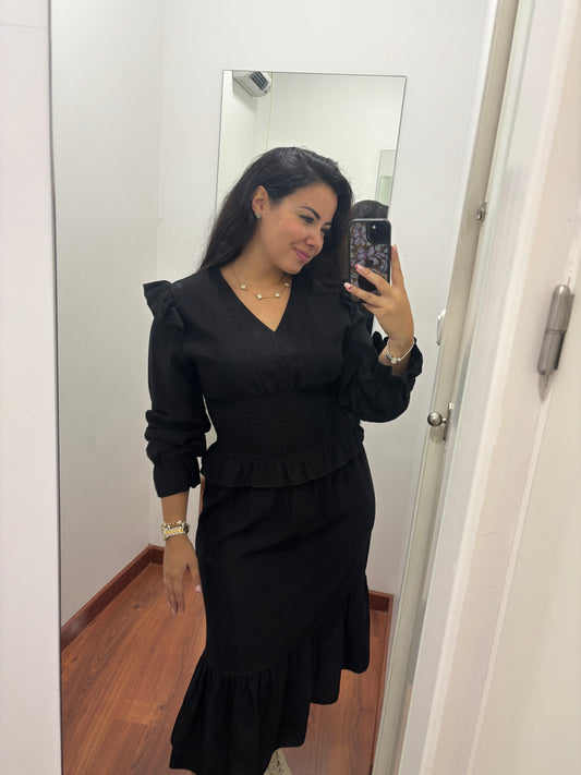 Vestido volante negro