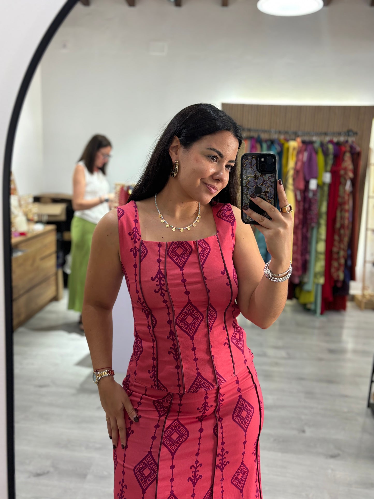 Conjunto estampado fucsia