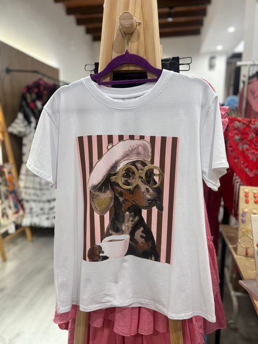 Camiseta salchicha raya