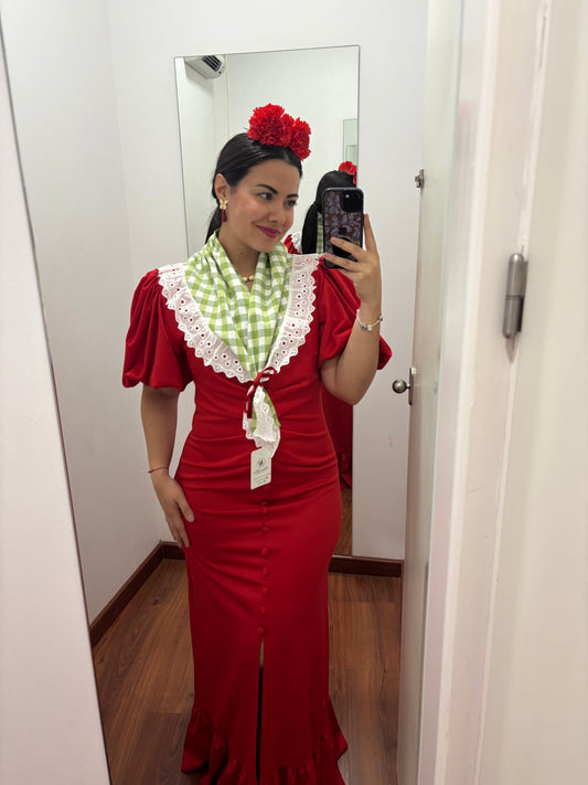 Bata botón rojo