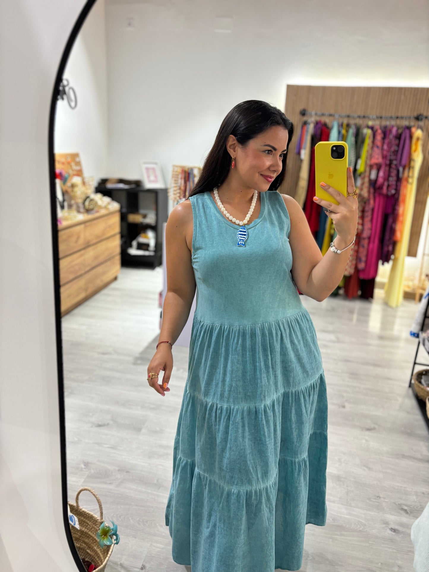 Vestido volantes azul