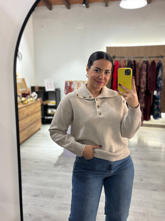 Polera punto botones