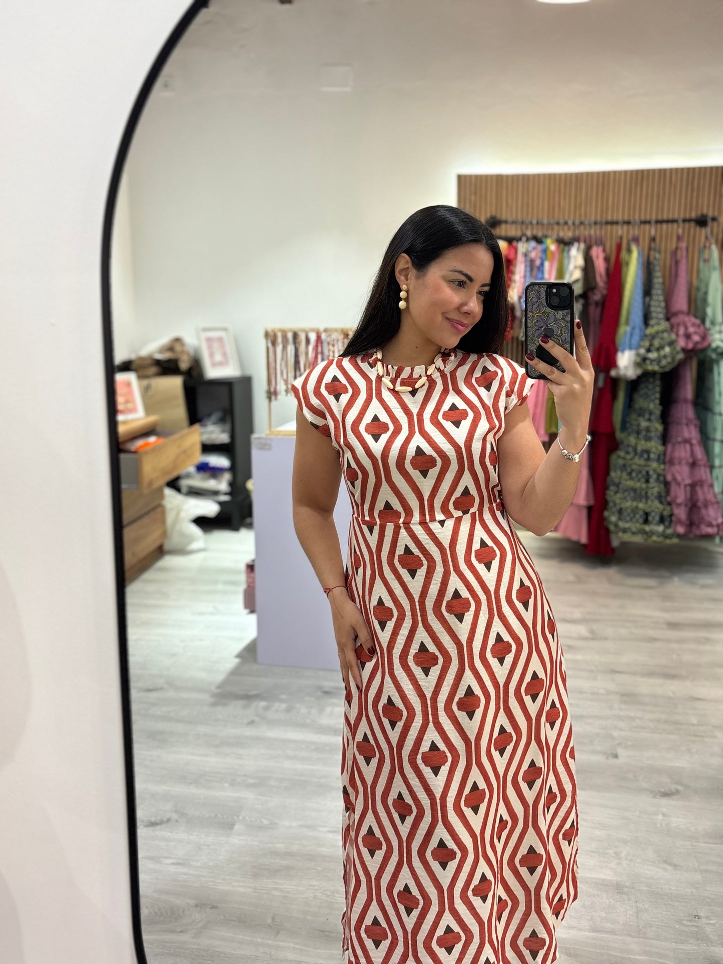 Vestido estampado naranja