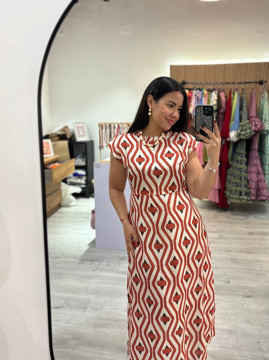 Vestido estampado naranja