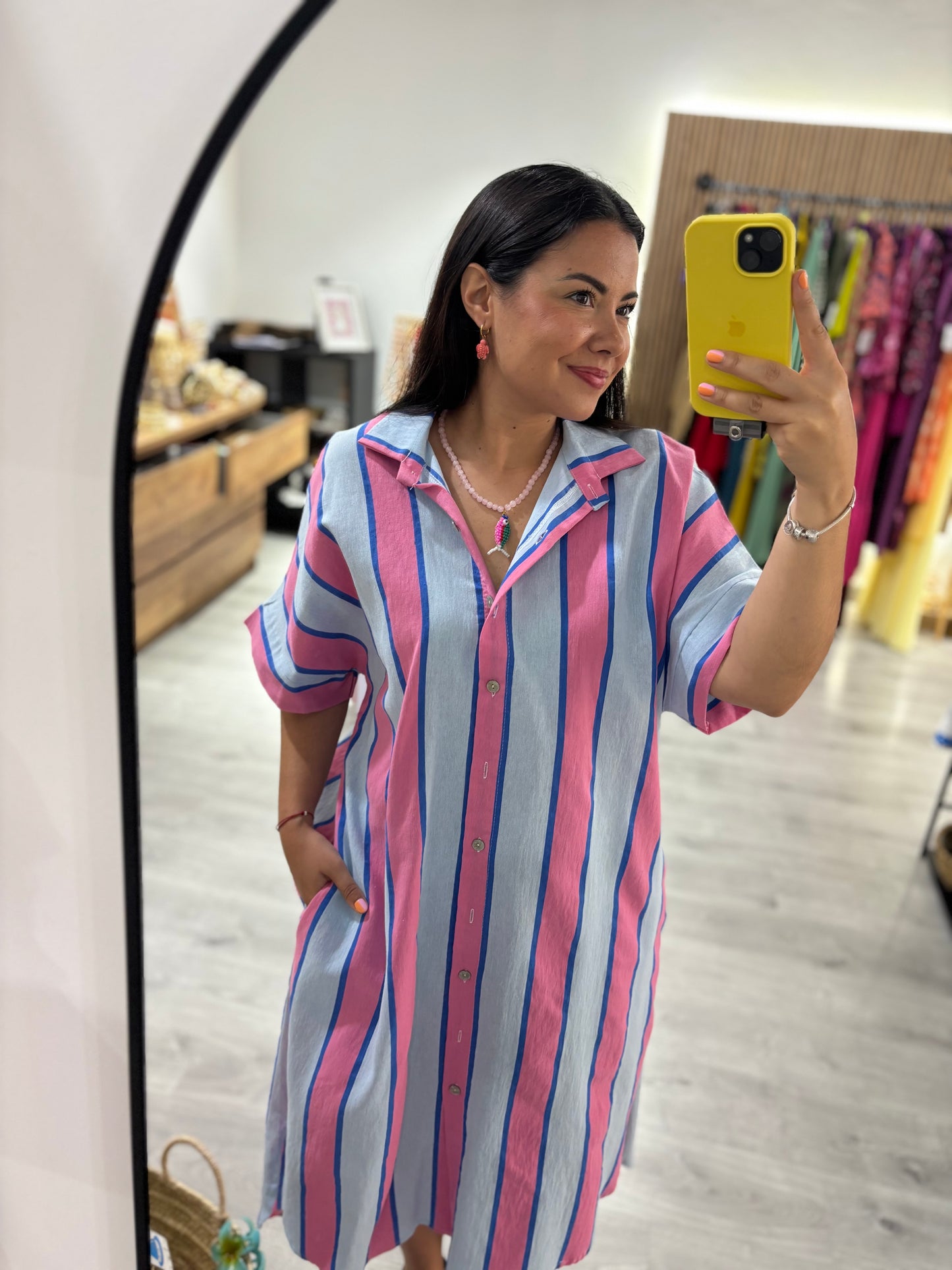 Vestido camisero rayas