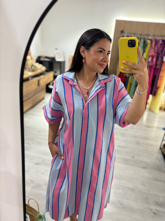 Vestido camisero rayas