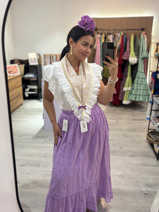 Falda Azahar perforada