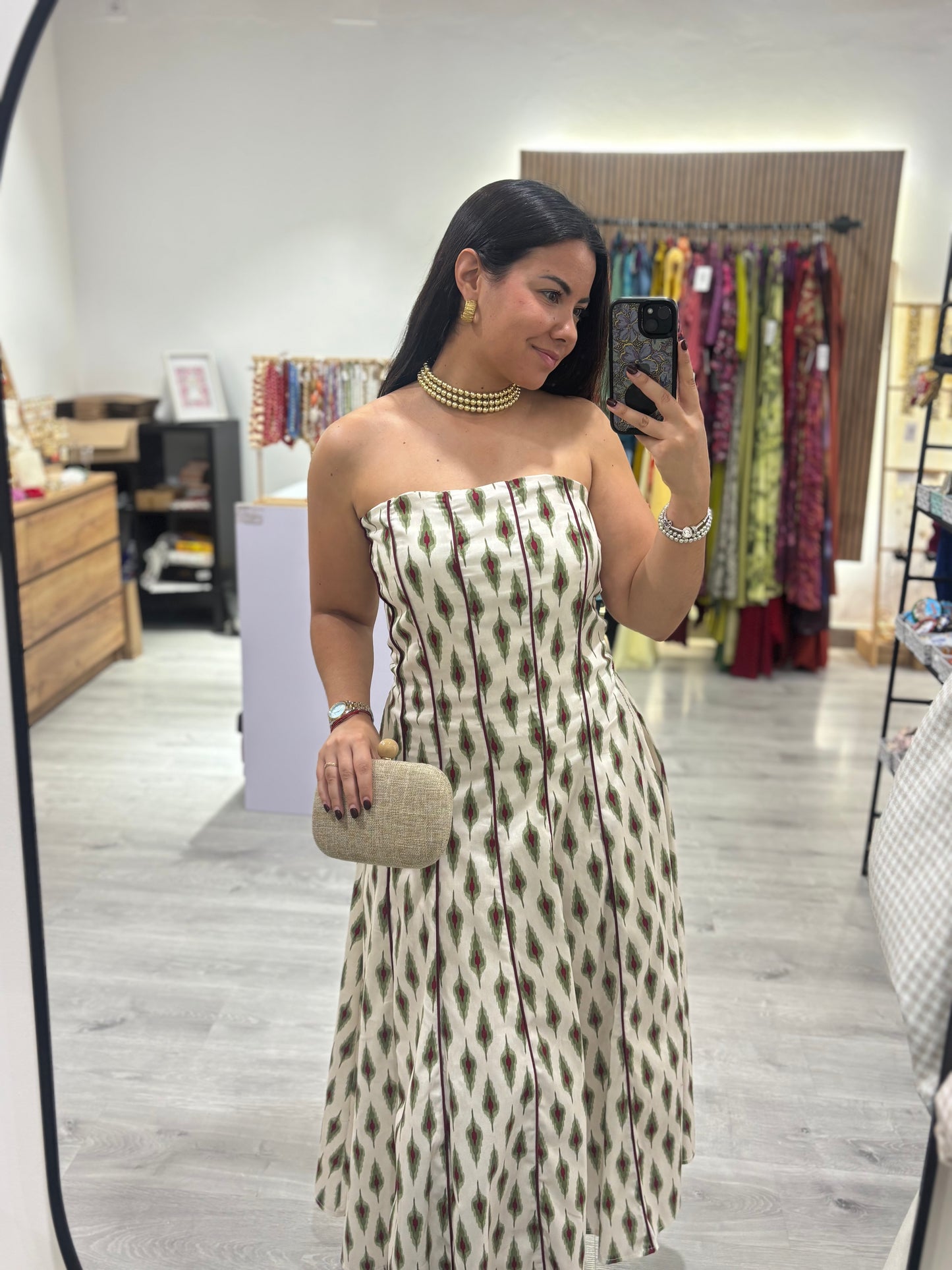 Vestido estampado formas