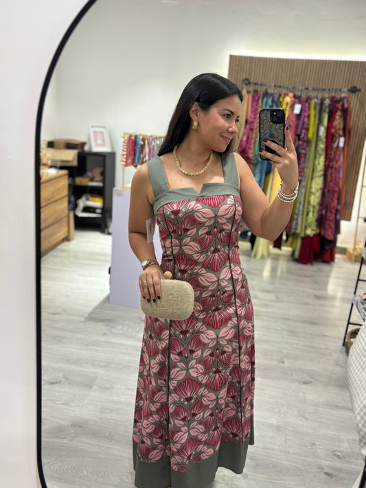 Vestido tiranta verde