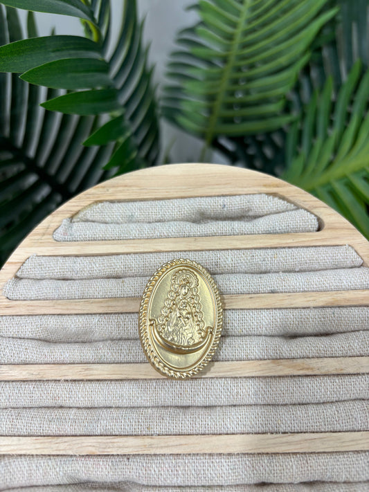 Broche Virgen Rocío oval
