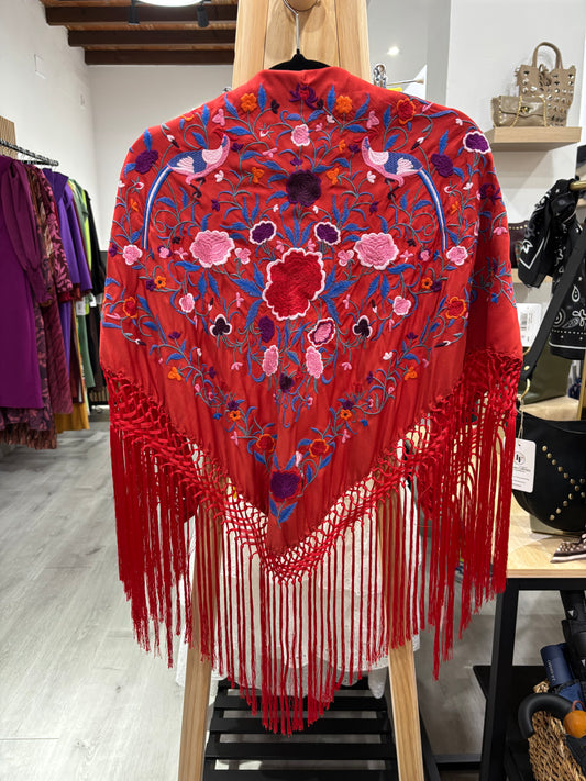Mantoncillo seda rojo