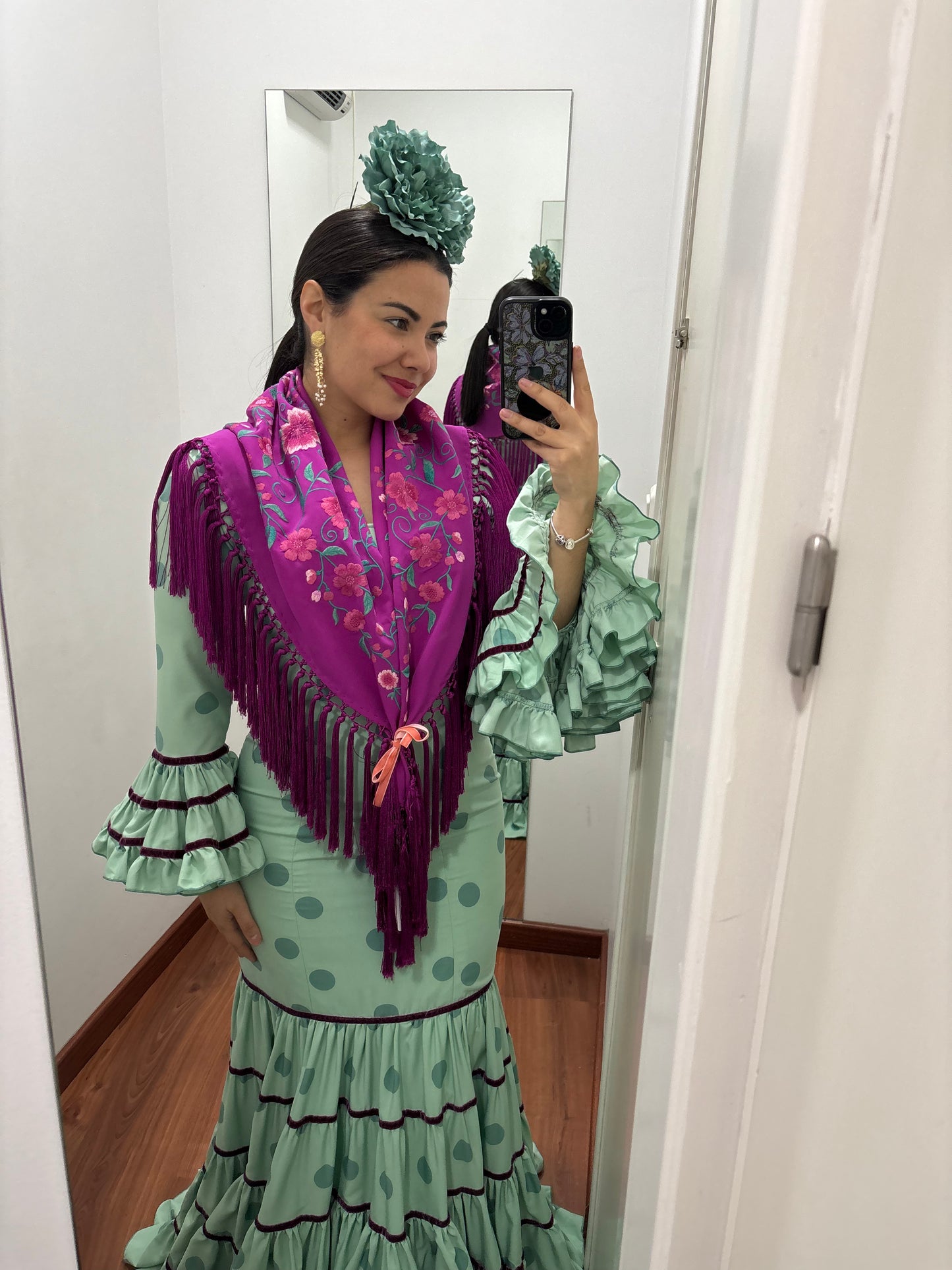 Traje canastero verde