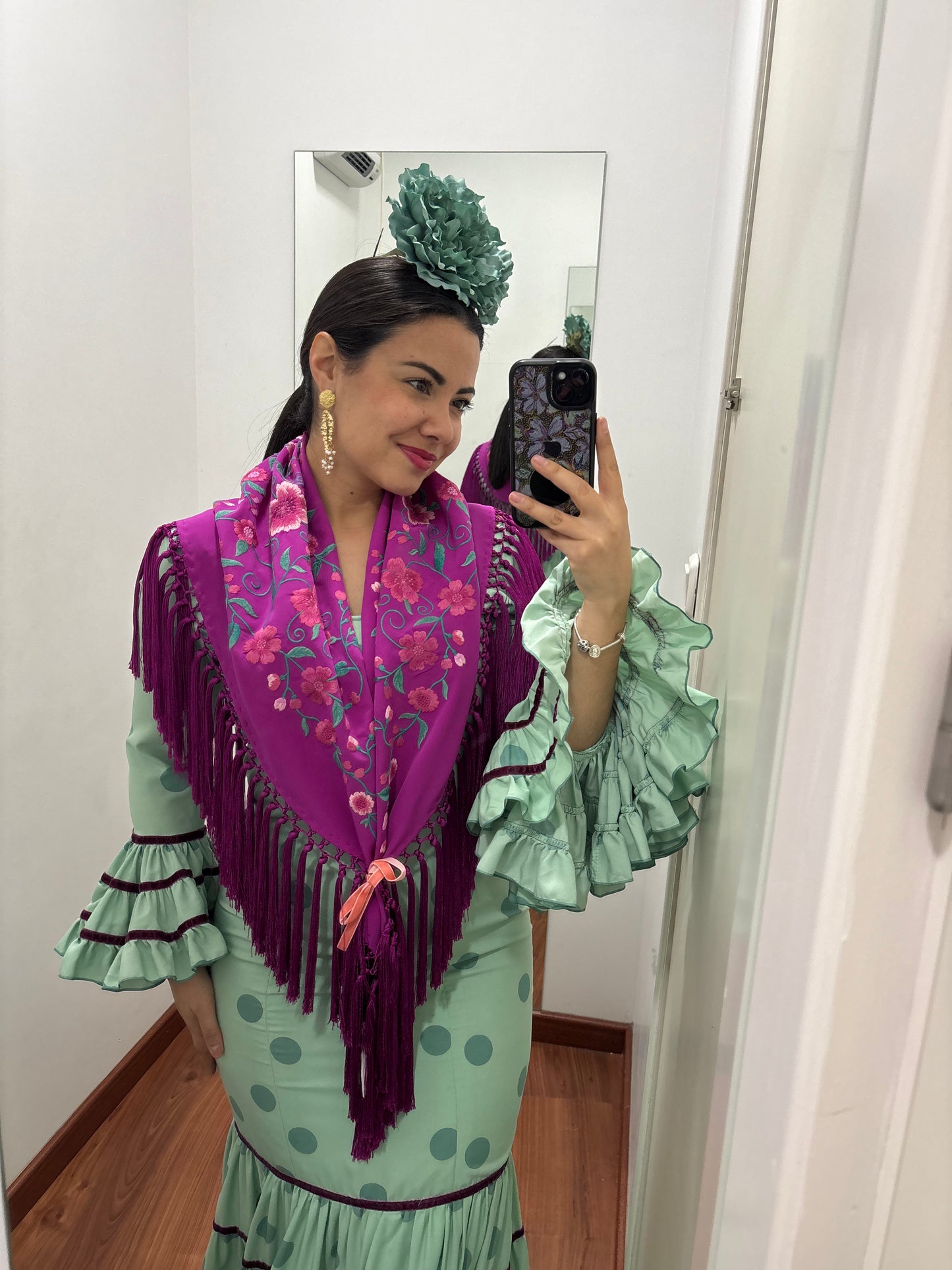 Traje canastero verde
