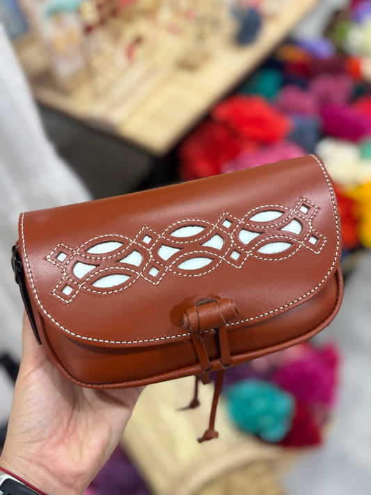 Bolso piel botón