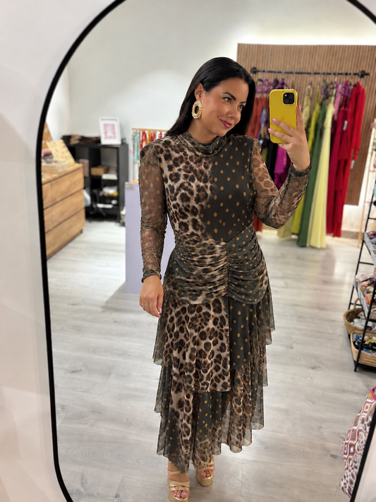 Vestido tul animal