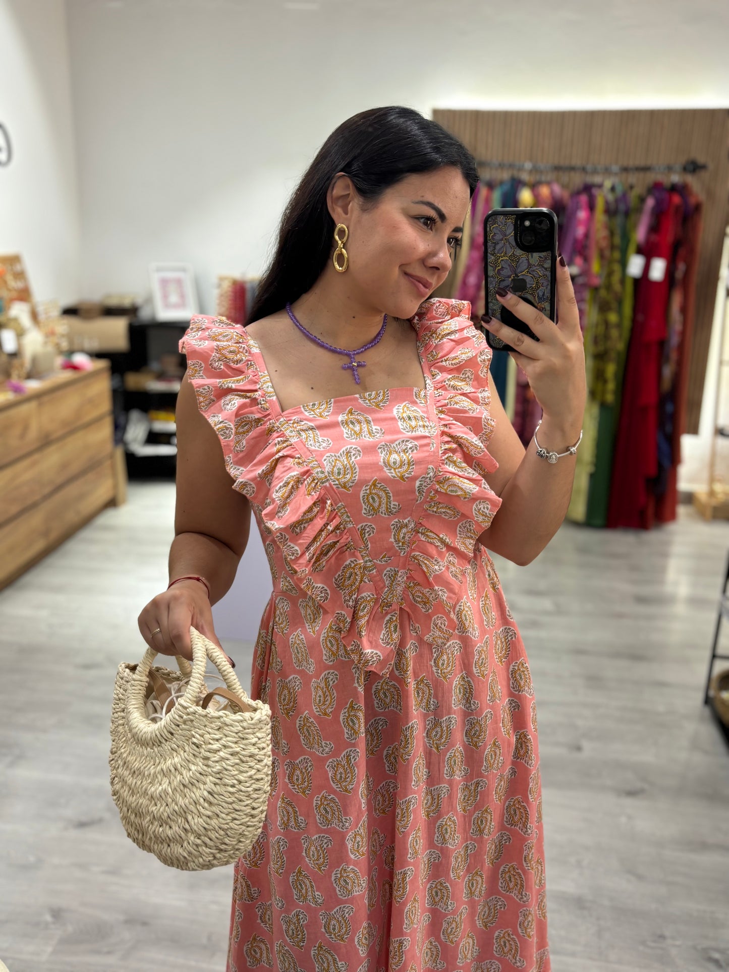 Vestido estampado coral
