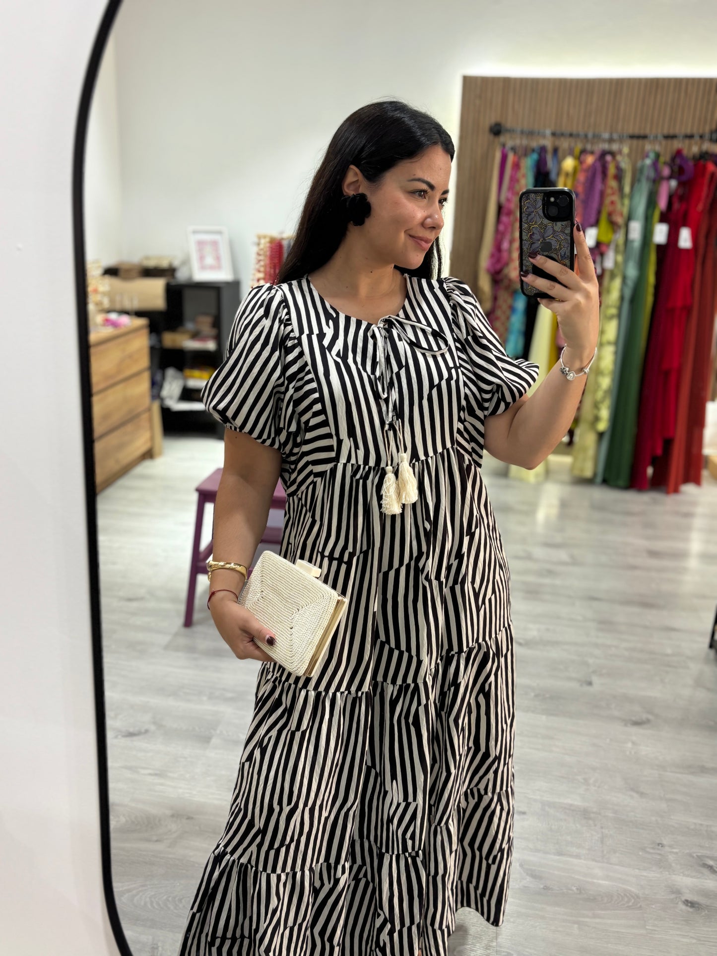 Vestido raya negro