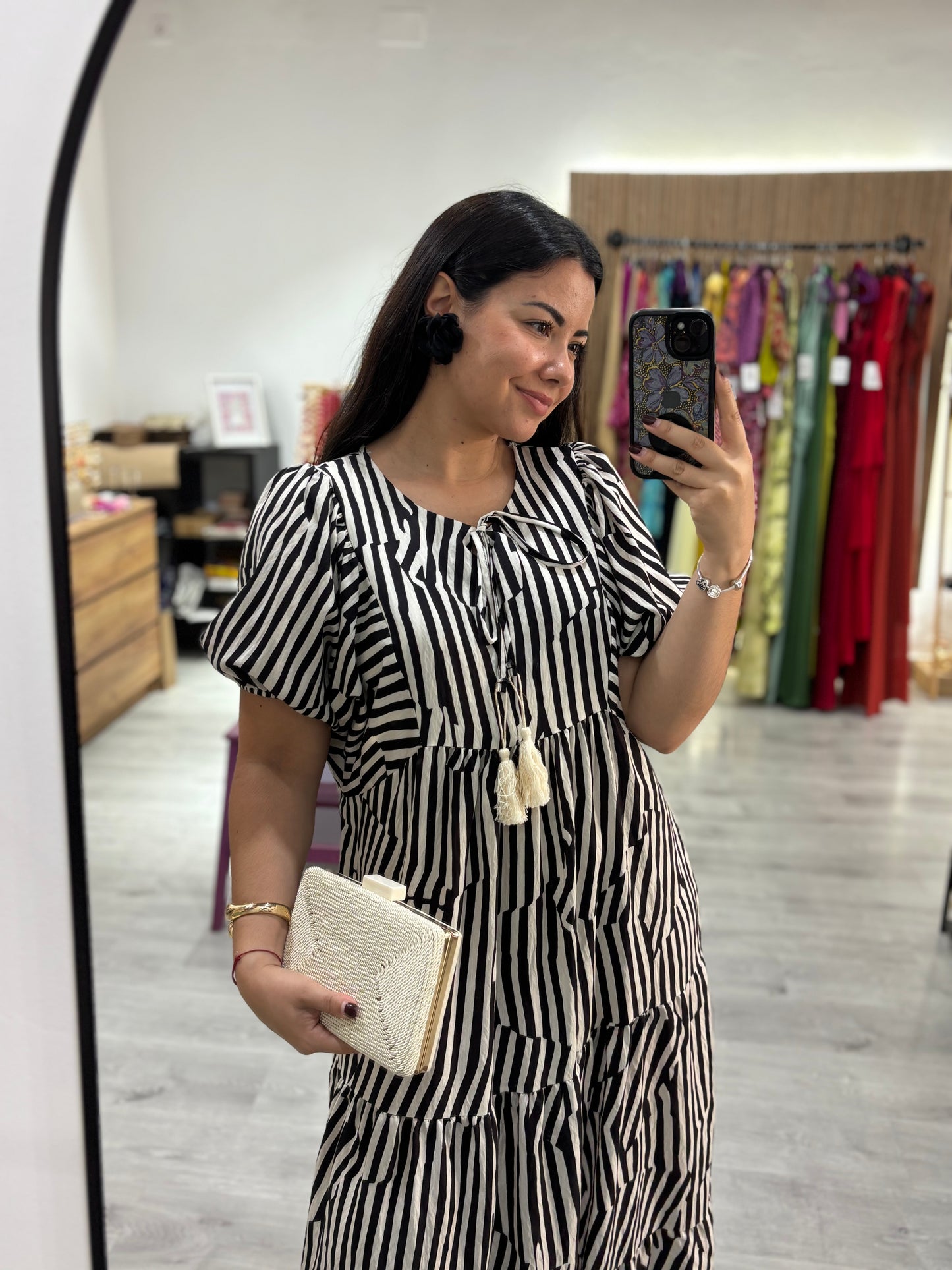 Vestido raya negro