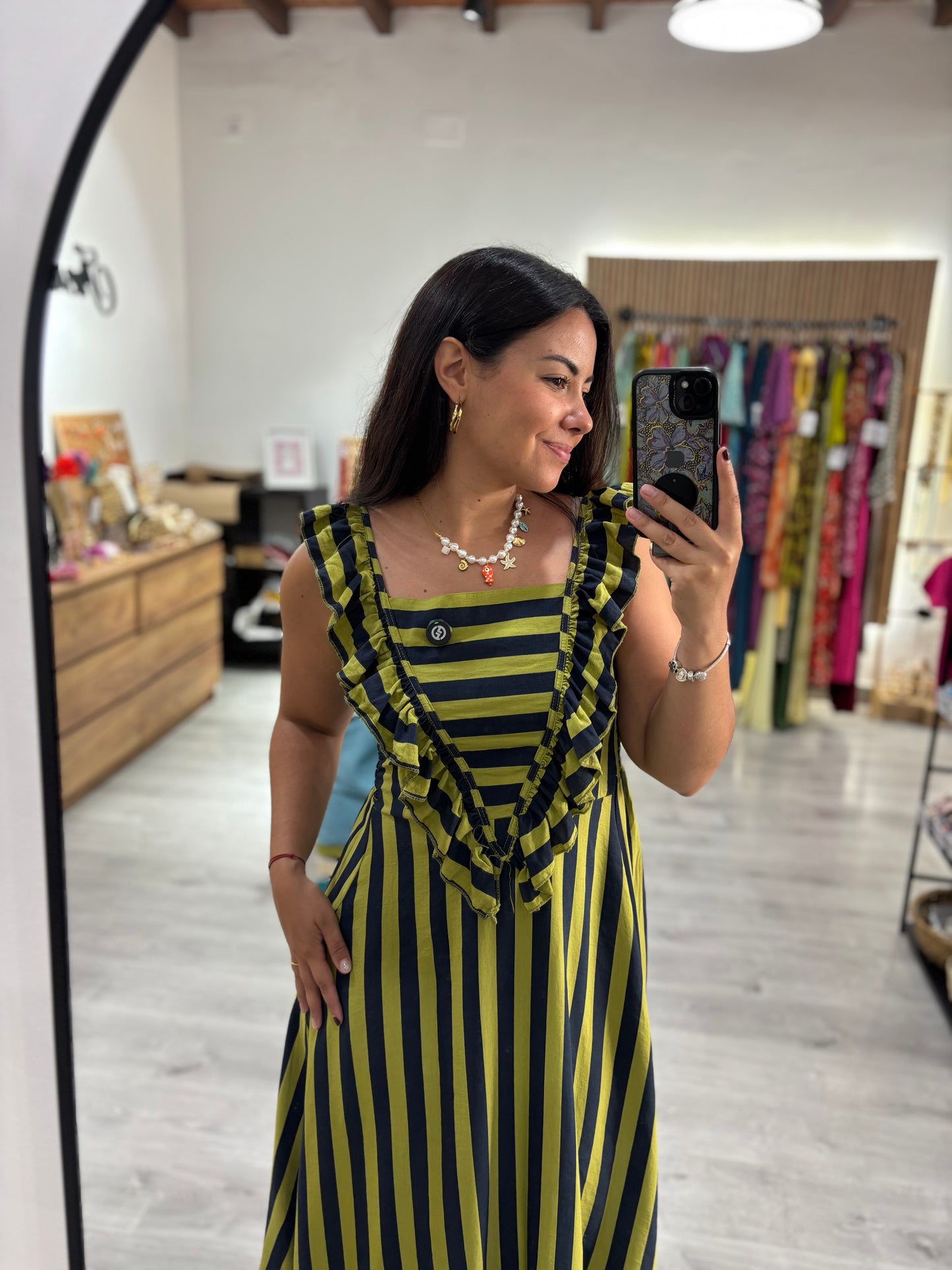 Vestido raya verde