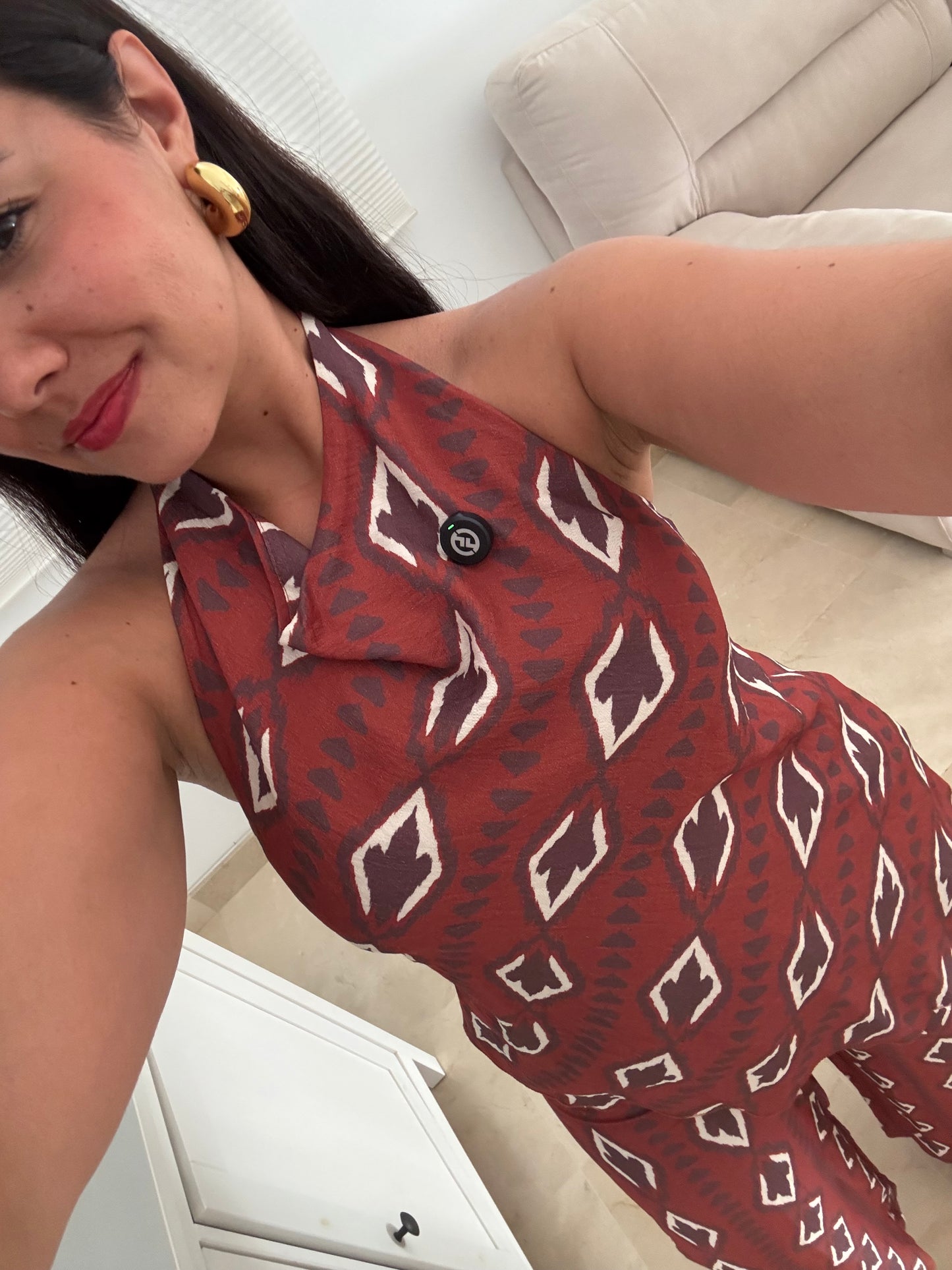 Conjunto asimetrico teja